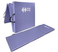 You vs You Gym Mat, Thick Tri-Folding Gym Exercise Pilates Gymnastic, Non-Slip Crash Mat, Yoga Stretching, Sweat Proof & Easy Clean, Fold for Easy Store & Carry, 183cm x 5cm (Lilac)