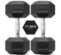 You vs You Hex Dumbbells Weights Pair, 1kg-30kg Rubber Encased Hexagonal Weights for Home Gym, Fitness Workout, Muscle Building & Conditioning, Cast Iron Dumbbell Set for Men & Women