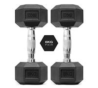 You vs You Hex Dumbbells Weights Pair, 1kg-30kg Rubber Encased Hexagonal Weights for Home Gym, Fitness Workout, Muscle Building & Conditioning, Cast Iron Dumbbell Set for Men & Women