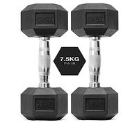 You vs You Hex Dumbbells Weights Pair, 1kg-30kg Rubber Encased Hexagonal Weights for Home Gym, Fitness Workout, Muscle Building & Conditioning, Cast Iron Dumbbell Set for Men & Women