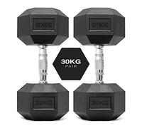 You vs You Hex Dumbbells Weights Pair, 1kg-30kg Rubber Encased Hexagonal Weights for Home Gym, Fitness Workout, Muscle Building & Conditioning, Cast Iron Dumbbell Set for Men & Women