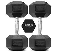 You vs You Hex Dumbbells Weights Pair, 1kg-30kg Rubber Encased Hexagonal Weights for Home Gym, Fitness Workout, Muscle Building & Conditioning, Cast Iron Dumbbell Set for Men & Women