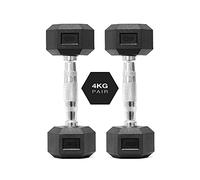You vs You Hex Dumbbells Weights Pair, 1kg-30kg Rubber Encased Hexagonal Weights for Home Gym, Fitness Workout, Muscle Building & Conditioning, Cast Iron Dumbbell Set for Men & Women