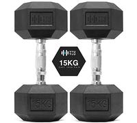 You vs You Hex Dumbbells Weights Pair, 1kg-30kg Rubber Encased Hexagonal Weights for Home Gym, Fitness Workout, Muscle Building & Conditioning, Cast Iron Dumbbell Set for Men & Women