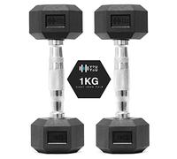 You vs You Hex Dumbbells Weights Pair, 1kg-30kg Rubber Encased Hexagonal Weights for Home Gym, Fitness Workout, Muscle Building & Conditioning, Cast Iron Dumbbell Set for Men & Women
