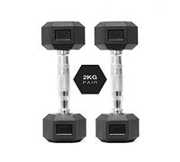 You vs You Hex Dumbbells Weights Pair, 1kg-30kg Rubber Encased Hexagonal Weights for Home Gym, Fitness Workout, Muscle Building & Conditioning, Cast Iron Dumbbell Set for Men & Women