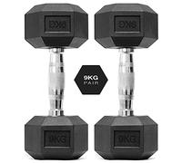 You vs You Hex Dumbbells Weights Pair, 1kg-30kg Rubber Encased Hexagonal Weights for Home Gym, Fitness Workout, Muscle Building & Conditioning, Cast Iron Dumbbell Set for Men & Women