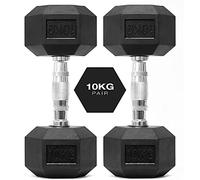 You vs You Hex Dumbbells Weights Pair, 1kg-30kg Rubber Encased Hexagonal Weights for Home Gym, Fitness Workout, Muscle Building & Conditioning, Cast Iron Dumbbell Set for Men & Women