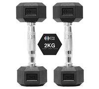 You vs You Hex Dumbbells Weights Pair for Home Exercise | 2kg Set of 2 Hexagonal Weight Rubber Encased for Home Fitness Gym Workouts Training Muscle Building & Conditioning | Unisex | Strength Fitness