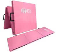 You vs You Yoga Mat | Thick Folding Yoga Exercise Pilates Gymnastic Mat | Non-Slip | Stretching and Core Exercise | Sweat Proof and Easy to Clean | Fold for Easy Store and Carrying (Pink)
