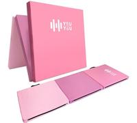 You vs You Yoga Mat | Thick Folding Yoga Exercise Pilates Gymnastic Mat | Non-Slip | Stretching and Core Exercise | Sweat Proof and Easy to Clean | Fold for Easy Store and Carrying (Pink (Set))