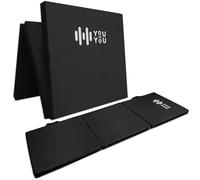 You vs You Yoga Mat | Thick Folding Yoga Exercise Pilates Gymnastic Mat | Non-Slip | Stretching and Core Exercise | Sweat Proof and Easy to Clean | Fold for Easy Store and Carrying (Black)