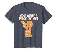 You Want A Piece of Me Angry Gingerbread Man T-Shirt, Youth, Heather Blue, 2T