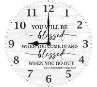 You will Be Blessed When You Come In Religious Wall Clock, Christian Home Decor Gift, Bible Verse Deuteronomy 28:6, Housewarming Gift for New Home, Battery Operated Silent Non-Ticking 25 CM