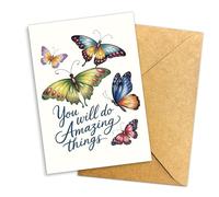 You Will Do Amazing Things Inspirational Graduation Card Butterfly Transformation Design for Graduate Student or Loved One Encouraging Message Graduation Gift Single 5.3'' x 8'' Folded with Envelope