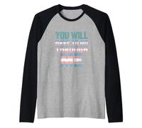 You Will Have to Go Through Me Trans Pride Raglan Baseball Tee