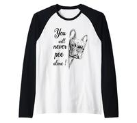 You Will Never Pee Alone French Bulldog Bathroom Raglan Baseball Tee