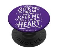 You Will Seek Me & Find Me Jeremiah 29:13 Bible Mysticism PopSockets Adhesive PopGrip