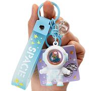 YOU WIZV Astronaut Keychain, Cute Kawaii Anime Cool Keychains for Backpacks, Space Keychains with Sunset Light for Women Men, White, 2.36*1.57*1.37