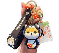 YOU WIZV Cute Keychain Kawaii Anime Keychains for Kids Backpack Charms Key Chain Accessory Friend Gift for Women Girl, A-black Dog, S