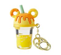 YOU WIZV Donut Keychain, Boba Tea Kawaii Cute Accessories for Backpacks, Comfort Liquid Keychain for Girls, Women, Daughters, Yellow, 3.14*2.16*1.57