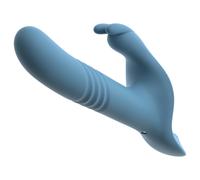 You2Toys - 3-piece strap-on rabbit thrusting vibrator with remote control (blue)