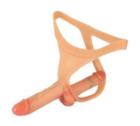 You2Toys Double Thong Strap-On Realistic - Double Dildo String with Indoor & Outdoor Dildo, Ultra Realistic Natural Look, Liquid Silicone, for Couples, Trans & Erotic Game