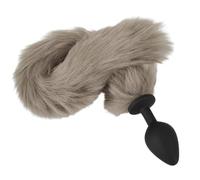 You2Toys Fluffy Tail Anal Plug Gray/Black 45 cm