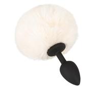 You2Toys Fluffy Tail S Anal Plug White/Black 14.2 cm