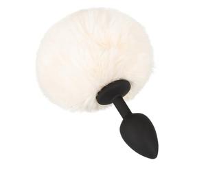 You2Toys Fluffy Tail S Anal Plug White/Black 14.2 cm