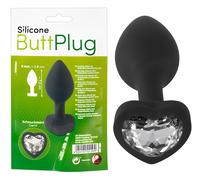 You2Toys Gemstone Anal Plug - Black with White Gem