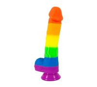 You2Toys Pride! Silicone Natural Dildo Rainbow 21 cm