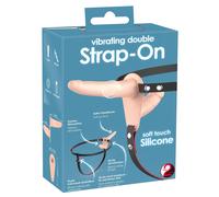 Strap-On With Double Vibrating Dildo Black