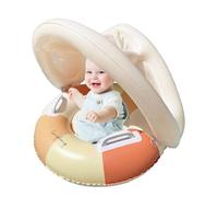 Youany Baby Float, Inflatable Swimming Floats for Age 0-4 Years, Foldable Inflatable Swim Ring Retro Safety Seat Floating Sunshade Toys for Backyard Outdoor Garden