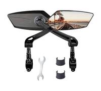 Youany Bike Rear View Mirror | 360 Degree Rotatable Road Cycling Lens | Shatterproof Handlebar Mount Rear View Mirror for Road Cycling Travel Fitness Sport Commuting Dirt Touring Mountain Biking
