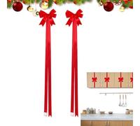 Youany Christmas Bows for Cabinets,Romantic Holiday Decorations | Red Cabinet Bows for Kitchen | for Doors Entryways Walls Fences Trees Car Wreaths Tabletop Craft