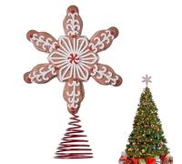 Youany Christmas Tree Decorations,Decorative Festive Gingerbread Man Wood Topper Tree Decor | Treetop Decoration for Dining Tables Fireplaces Bookshelves Yard Porch