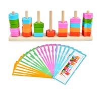 Youany Color Sorting Sensory Toys - Rainbow Rings Wooden Learning Games - Kids Sorting Puzzle Stacking Games | for Kids Girls Boys School Preschool Classroom Home Travel Party