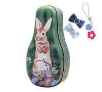 Youany Easter Tin Box, Easter Bunny Tin Box, Metal Candy Box Fillable Easter Eggs Metal Empty Box, Easter Candy Container Box For Stationery, Cookie, Jewellery