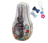Youany Easter Tin Box, Easter Bunny Tin Box, Metal Candy Box Fillable Easter Eggs Metal Empty Box, Easter Candy Container Box For Stationery, Cookie, Jewellery