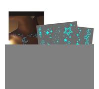 Youany Glow in The Dark Stickers, Waterproof Body Glitter Temporary Makeup, Long Lasting Cosmetic Facial Decor Sweatproof Patches for Women Girl Stage Performance Arms Shoulders Ankles