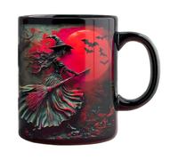 Youany Halloween Witch Mug, 325ml Ceramic Coffee Mug, Beautiful Witch Accent Cup, for Relaxing Moments Morning Routine Home Weekend Leisure