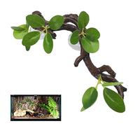 Youany Reptile Corner Branch, Reptile Vines With Suction Cup, Fake Tree Branch With Leaves, Reptiles Branches For Climbing Terrarium Decor