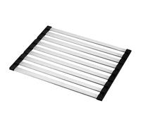 Youany Roll Up Dish Drainers Mat, Roll Up Dish Drying Rack Stainless Steel, Dishs Drying Rack Over The Sink, With Anti-Slip Silicone For Draining Dish, Glass, Vegetables, Fruits, Large
