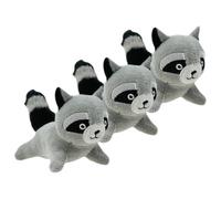 YOUBEMAGIC Raccoon Plush Dog Toy Squeaky Toy, Interactive Hide and Seek Replacement Dog Toys for Small & Medium Dogs (3Pcs Squeaky Raccoon)