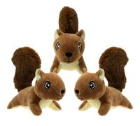 YOUBEMAGIC Squirrel Plush Dog Toy Squeaky Toy, Interactive Hide and Seek Replacement Dog Toys for Small & Medium Dogs (3Pcs Squeaky Squirrel C)