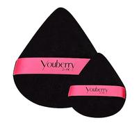 youberrySilk Powder Puff, 2 Pcs Triangle powder puff, DUO Small and Large powder Puff for pressed powder, Soft Velvet powder Puff for Flawless Makeup finish, Powder Puffs for pressed powder