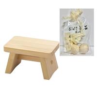 Youbi Made in Japan Onsen Goods Hinoki Pure Wood Bath Stool 6.2inch Tall 12401