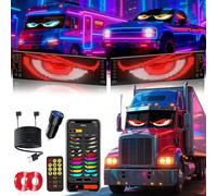 YOUBISON 2PCS 23"x5" Devil Eyes Light for Windshield-Dual Screen Sync, Led Eyes for Cars/Trucks/SUVs/RV Windshield with APP Control, Custom Text, Animations & Graphics (23x5 Inch-2PCS)