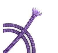 YOUBO Expandable Braided Cable Sleeve, PP Yarn + PET Braided Expandable Sleeving Cable Management Protection High Density PET Wire Cover Sheath for Cables (Purple Black, 4mm-49ft)